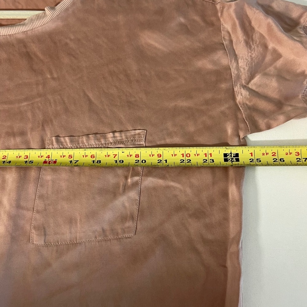 Lunya Washable Silk Pocket Tee Mauve Pink Oversized‎ Sleep Shirt Luxurious XS/S - Picture 6 of 8